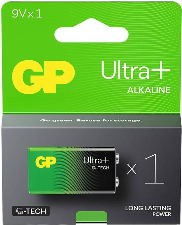 Produktbild GP Batteries Ultra Plus Alkaline Batterie 9 V Block 1er Blister (1 Stk., 9V Block)