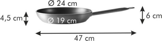 Immagine prodotto Tescoma Padella 24 cm Manico Lungo Grandchef (24 cm, Padella per friggere, Alluminio)