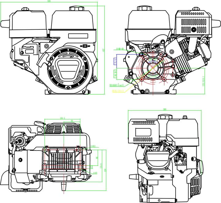 Produktbild Wiltec LIFAN KP460-RE 22mm E-Start Benzinmotor Einzylinder 16,3PS Motor Rüttelplatte