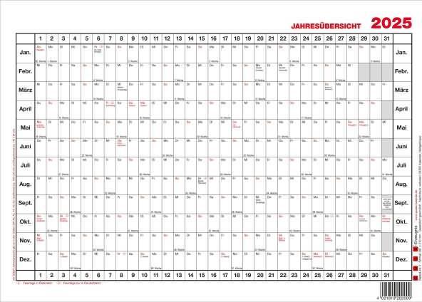 Güss Wandkalender A4 quer 12M 1S (A4)