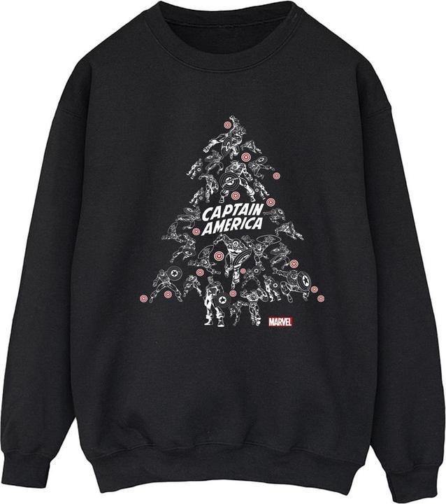Actual product image Womens/Ladies Captain America Christmas Tree Sweatshirt (L)
