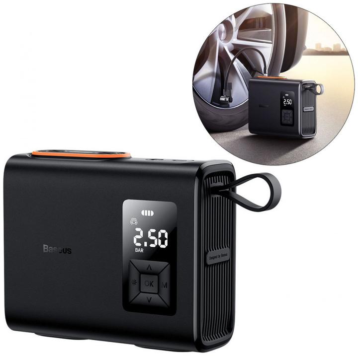 Image du produit Baseus Mega EnergyPump Series Compresseur portable, 6000 mAh avec lampe flash (10 bar, 6 l)