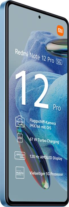 Produktbild Xiaomi Redmi Note 12 Pro 5G (128 GB, Sky Blue, 6.67", Dual SIM, 50 Mpx, 5G)