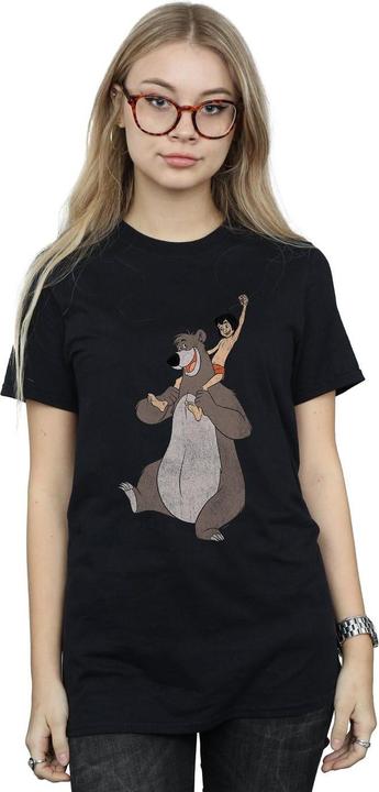 Actual product image Disney Womens/Ladies Classic Mowgli And Baloo Cotton Boyfriend T-Shirt (M)