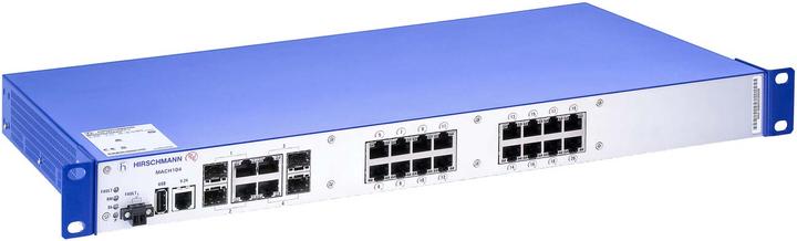 Actual product image Hirschmann Gigabit Ethernet Switch without red. Power supply unit MACH1 - 1,000 Mbps - TCP/IP (4 Ports)