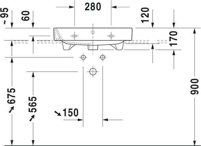 Immagine prodotto Duravit Mobili lavabo HAPPY D.2 m ÜL HLB 600x505mm geschli 1 HL bianco (505 mm, 600 mm)