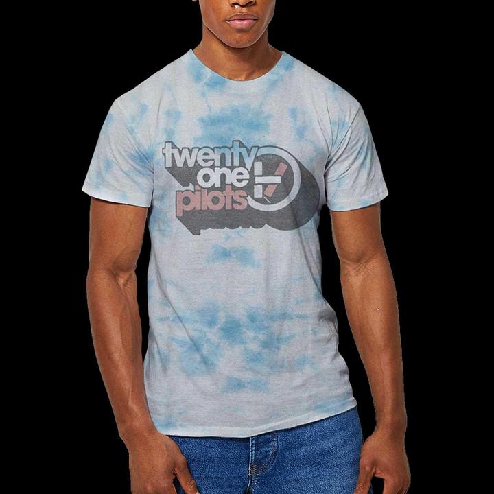 Actual product image Twenty one pilots Unisex Adult Vintage Block Holiday Dip Dye T-Shirt (XL)