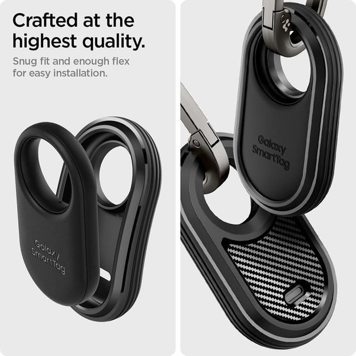 Produktbild Spigen Rugged Armor Hülle für Samsung Galaxy SmartTag 2 – mattschwarz (Android)
