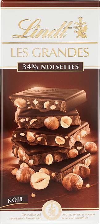 Produktbild Lindt Les Grandes Dunkel Nuss Tafelschokolade (150 g)