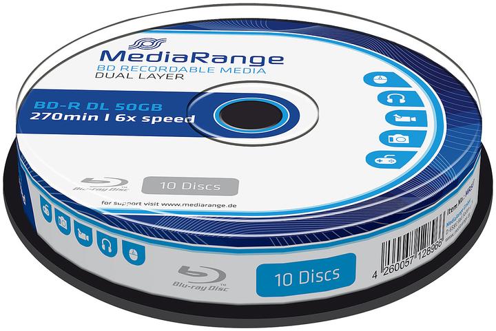 Actual product image MediaRange Blu-ray blank BD-R Dual Layer, 10-spindle (10 x)