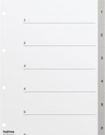 Actual product image Kolma Index, A4, PP, 1-6, grey