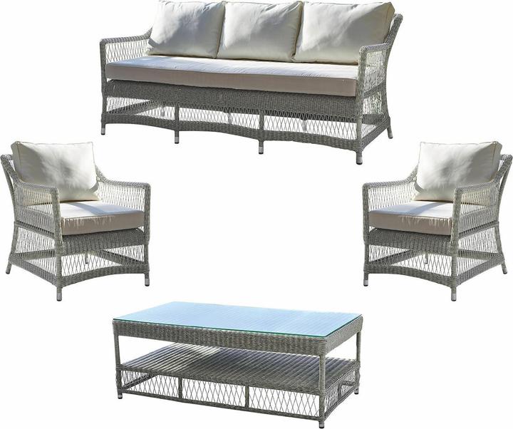 Produktbild Loberon Sitzgruppe Cuchery grau/creme