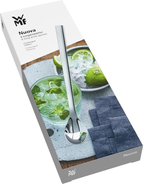 Produktbild WMF Longdrinklöffel lange Löffel Latte Macchiato 22cm 6tlg Nuova Edelstahl (6 Stück, Löffel)