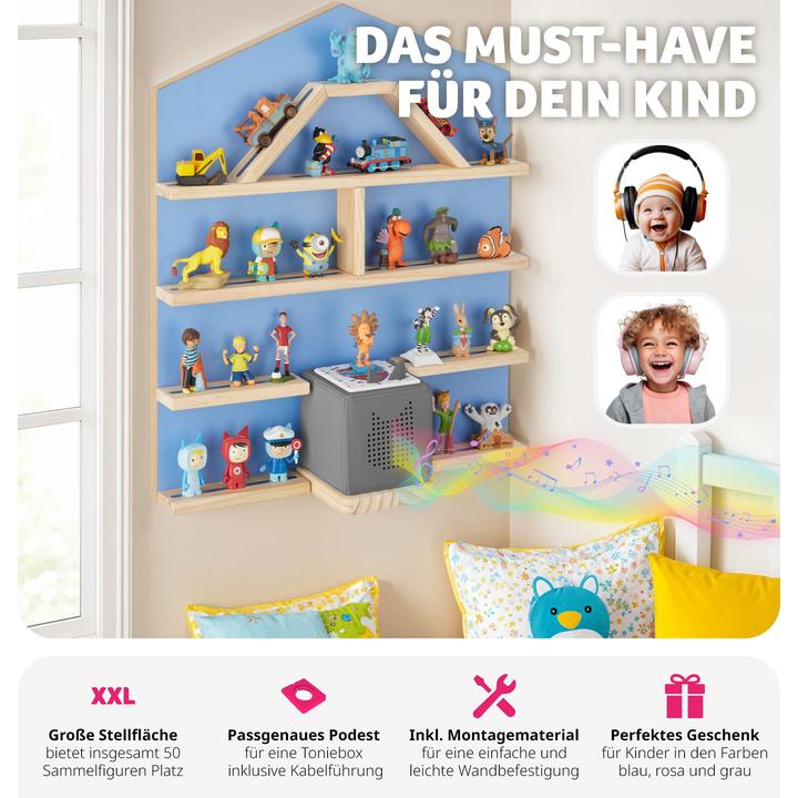 Produktbild tectake Wandregal Mylittle Story für bis zu 50 Tonies