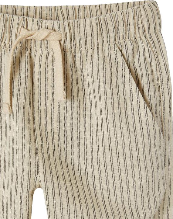 Actual product image Vertbaudet Wide boys' trousers with stripes, linen mix (92)