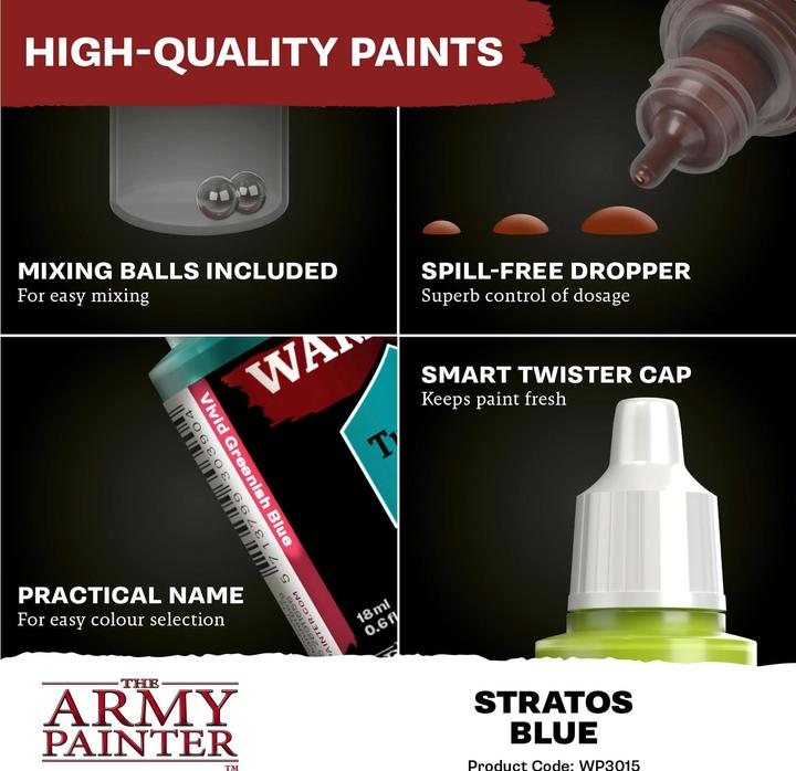 Image du produit The Army Painter Couleur Warpaints Fanatic : Stratos Blue 18 ml