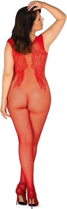 Actual product image Obsessive Bodysuit Ouvert in Mesh with Floral Pattern (XL, XXL)