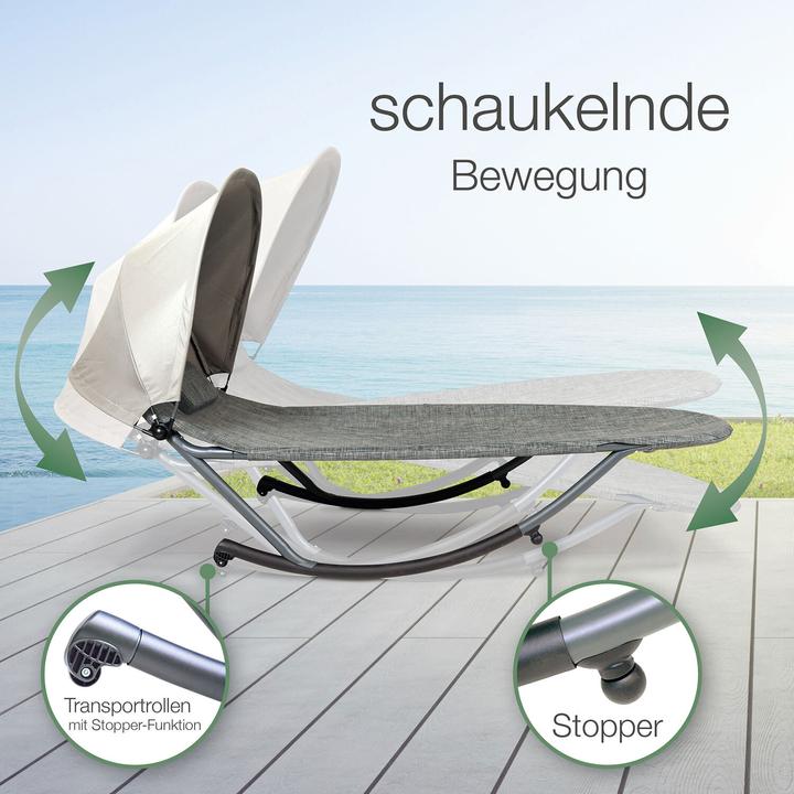 Produktbild Aktivshop Relax-Schaukelliege grau-kariert (157 cm)