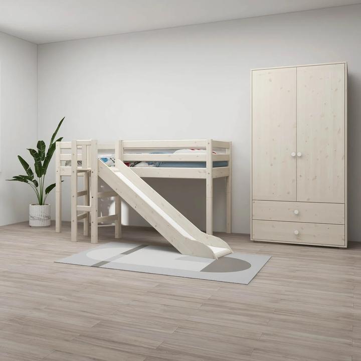 Produktbild Flexa Halbhohes Bett Classic mit Rutsche und Plattform (90 x 200 cm)