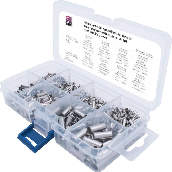 Tru Components Aderendhülsen-Set, unisoliert 1020 teilig