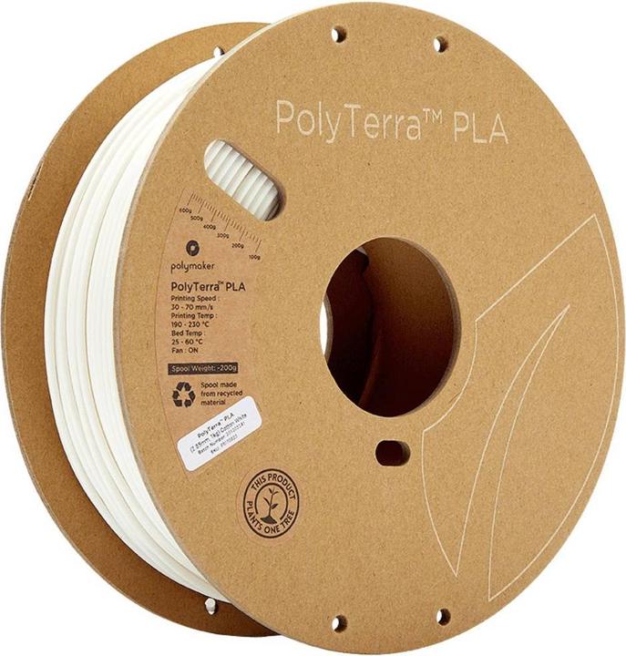 Actual product image Polymaker PolyTerra (PLA, 2.85 mm, 1000 g, White)
