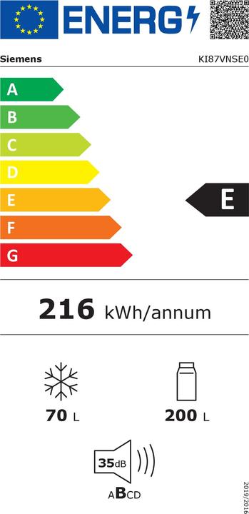 Label énergétique Siemens iQ100 (270 l)