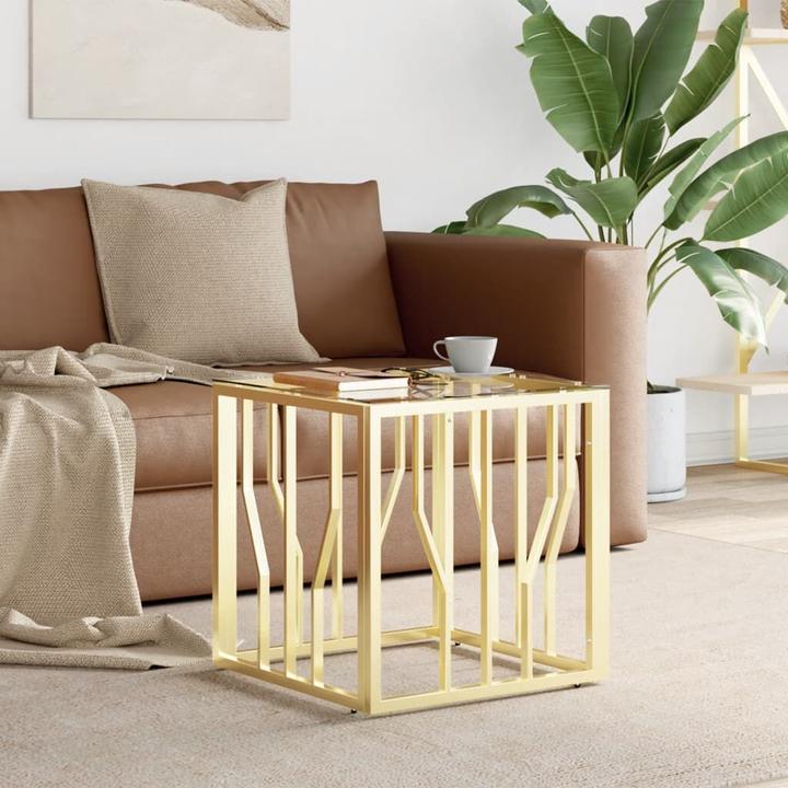 Image du produit VidaXL Couchtisch Golden 50x50x50 cm Edelstahl und Glas (50 x 50 x 50 cm)