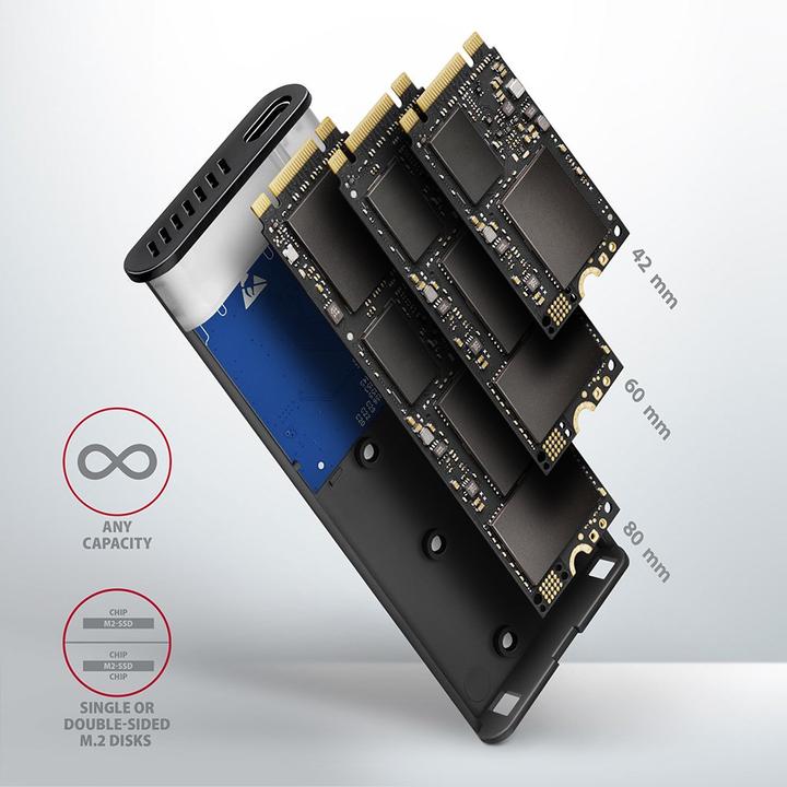 Immagine prodotto Axagon EEM2-SG2 custodia esterna per SSD M.2 USB-C 3.2 Gen 2 (M.2)