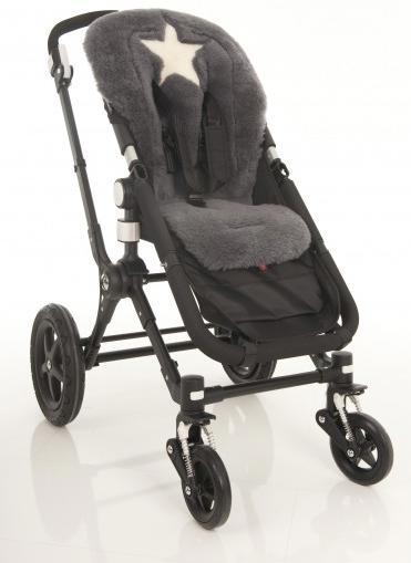 Produktbild Kaiser Lammfellauflage passend für Bugaboo und Joolz - anthrazit mit weissem Stern