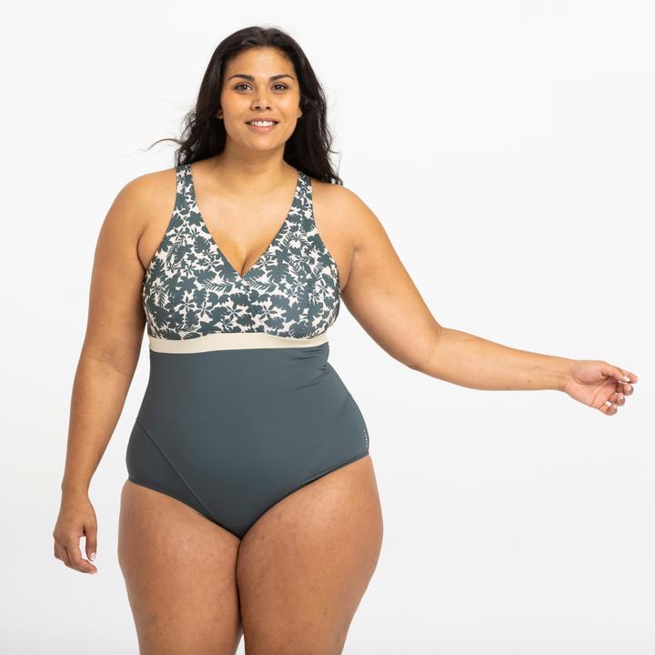 Nabaiji Badeanzug Damen Mia Palm beige/khaki. Körbchengrösse D/E