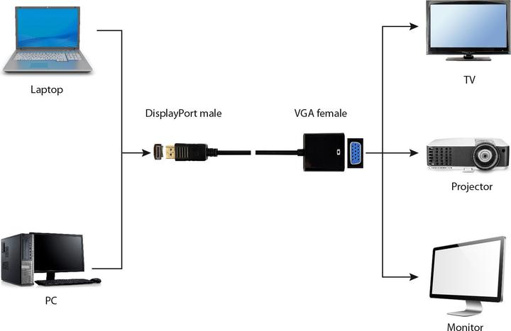 Actual product image Gembird Displayport - VGA (VGA, 4.10 cm)
