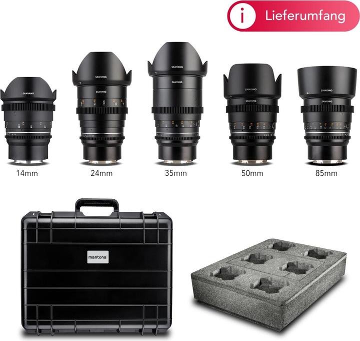 Image du produit Samyang MF 14/24/35/50/85 MK2 Mallette VDSLR Sony E