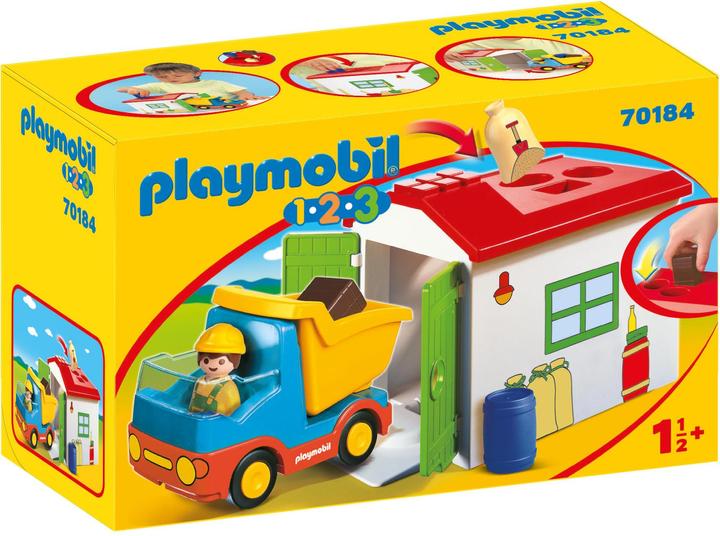 Playmobil LKW mit Sortiergarage (70184, Playmobil 1.2.3)