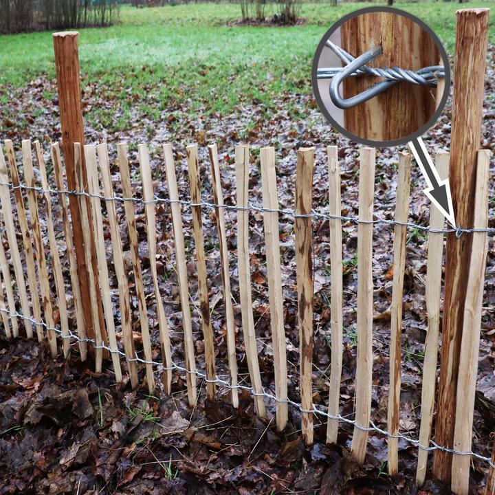 Immagine prodotto Aquagart 30 Holzpfosten für Staketenzaun 1,5m I Durchmesser 6-9cm I Zaunpfosten aus Haselnuss I Zaun-Pfahl