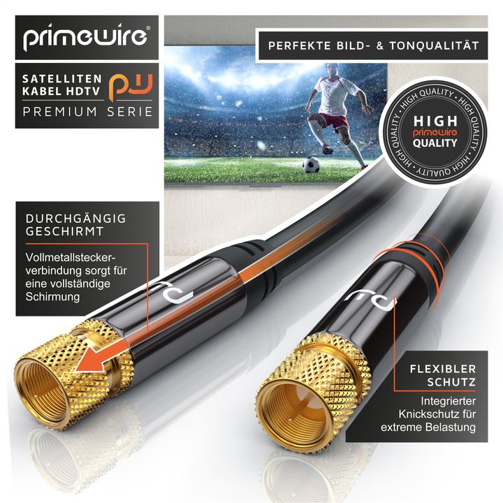 Immagine prodotto Primewire SAT Kabel HDTV - Cavo coassiale SAT Premium - TV HDTV Radio DVB-T DVB-C DVB-S DVB-S2, schermatura 4 (135 dB, Cavi antenna)