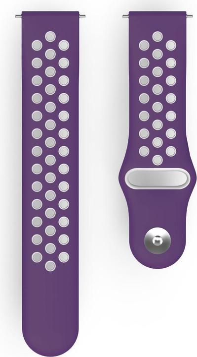 Produktbild Hama Silikon-Sportarmband für Fitbit Versa2/Versa/Versa Lite, lila/grau, univ. (Silikon, Rostfreier Stahl)