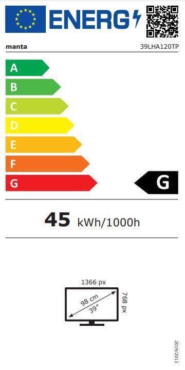 Energy Label Manta 39LHA120TP (39", LED, HD ready)
