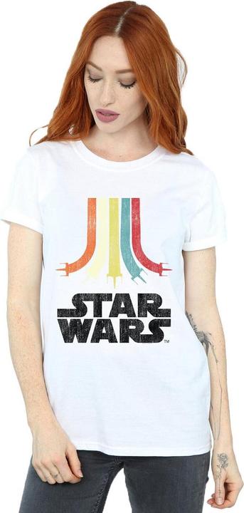 Actual product image Star Wars Womens/Ladies Retro Rainbow Cotton Boyfriend T-Shirt (L)