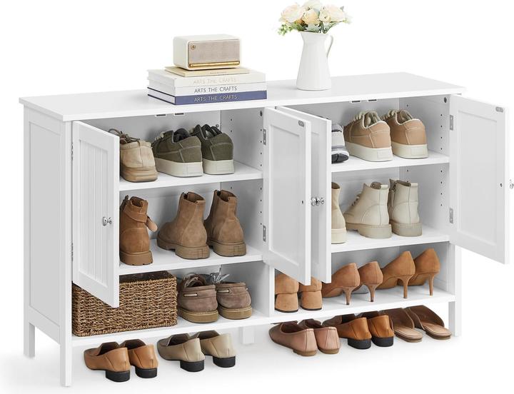 Actual product image Vasagle Country style shoe cabinet 120 x 70 cm, white (120 x 70 x 35 cm)