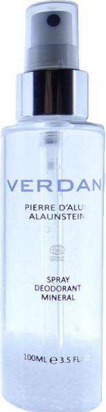 Verdan Alaunstein Deodorant Spray Mineral 99% natural origin Ecocert Swiss made (Spray, 100 ml)