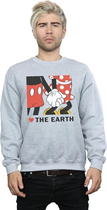 Actual product image Disney Mens Mickey Mouse Heart The Earth Sweatshirt (L)