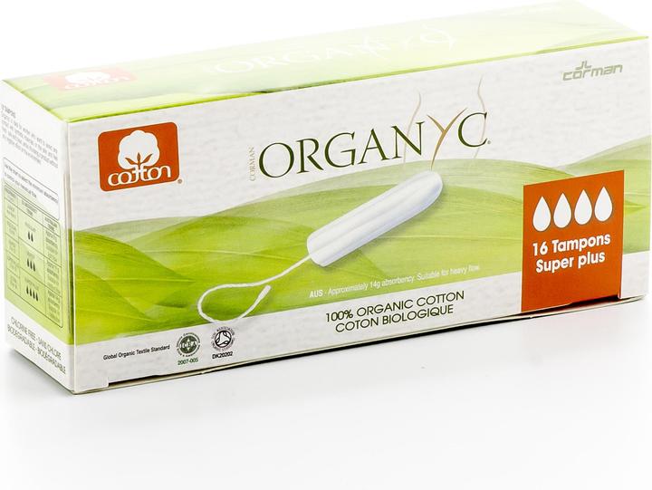 Immagine prodotto Organyc Tamponi Super Plus senza applicatore - 100% cotone biologico (16 x, Grande vantaggio)