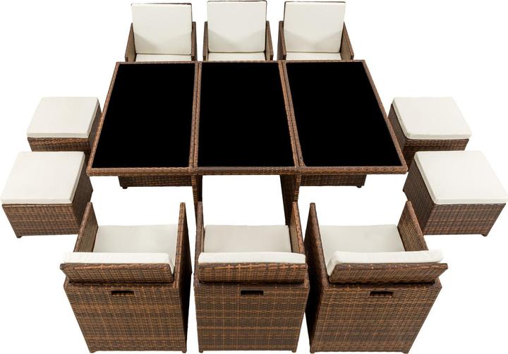 Actual product image tectake Rattan garden furniture set New York with protective cover, variant 2 (178 cm)