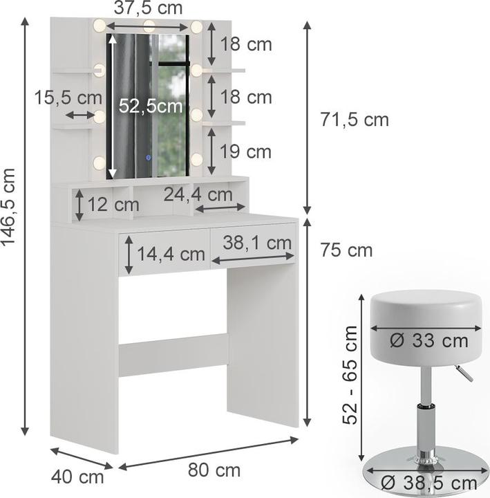 Immagine prodotto Vicco Taylor (80 x 40 x 146,5 cm)
