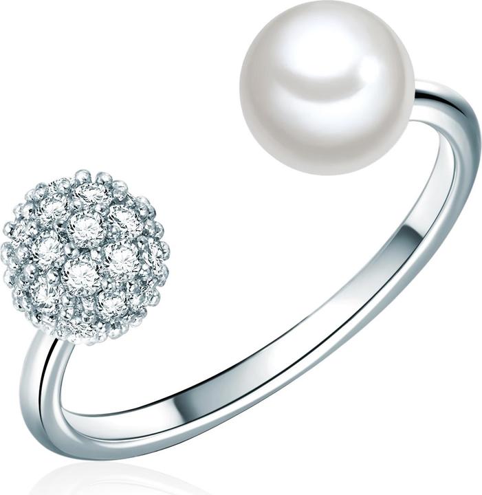 Actual product image Lulu & Jane Ladies brass cubic zirconia shell pearl silver - 29445 (52)