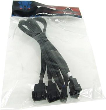 Produktbild Phobya Y-Kabel 4Pin PWM 3x 4Pin PWM 10cm - schwarz