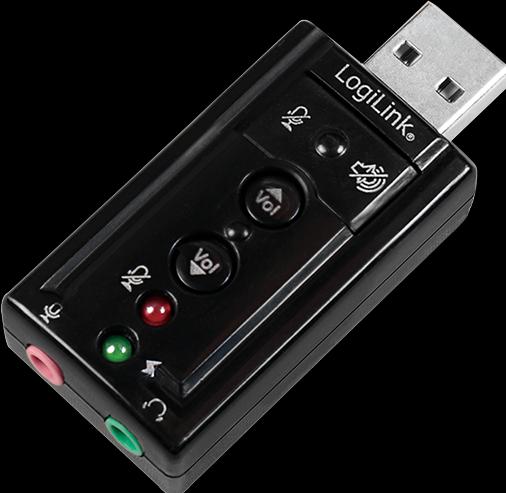 Actual product image LogiLink USB 2.0 sound card with Virtual 7.1 sound effect offers the possibility of loudspeakers (USB)