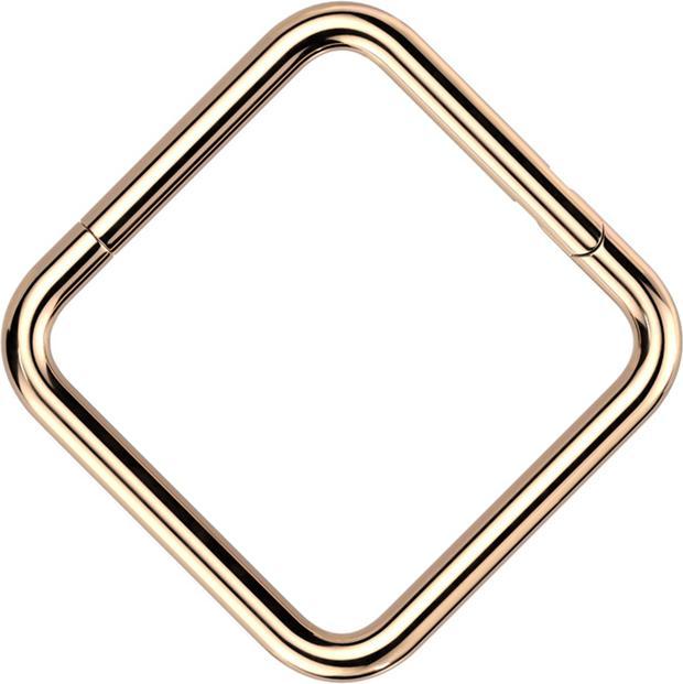 Star Piercing Micro Segmentring klappbar rosegold Quadrat (Titan G23)