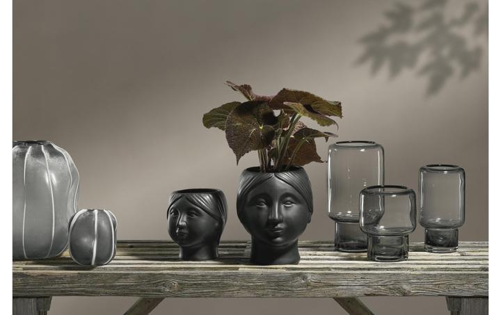 Produktbild Villa Collection Blumentopf Kopf, 17.8 cm, Keramik, Schwarz (17.80 cm)