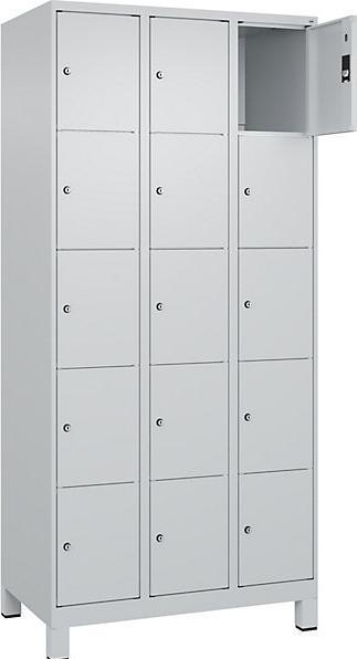 Actual product image C+P CP Classic Plus locker cabinet light grey 080010-305 S10009, 15 lockers 90.0 x 50.0 x 195.0